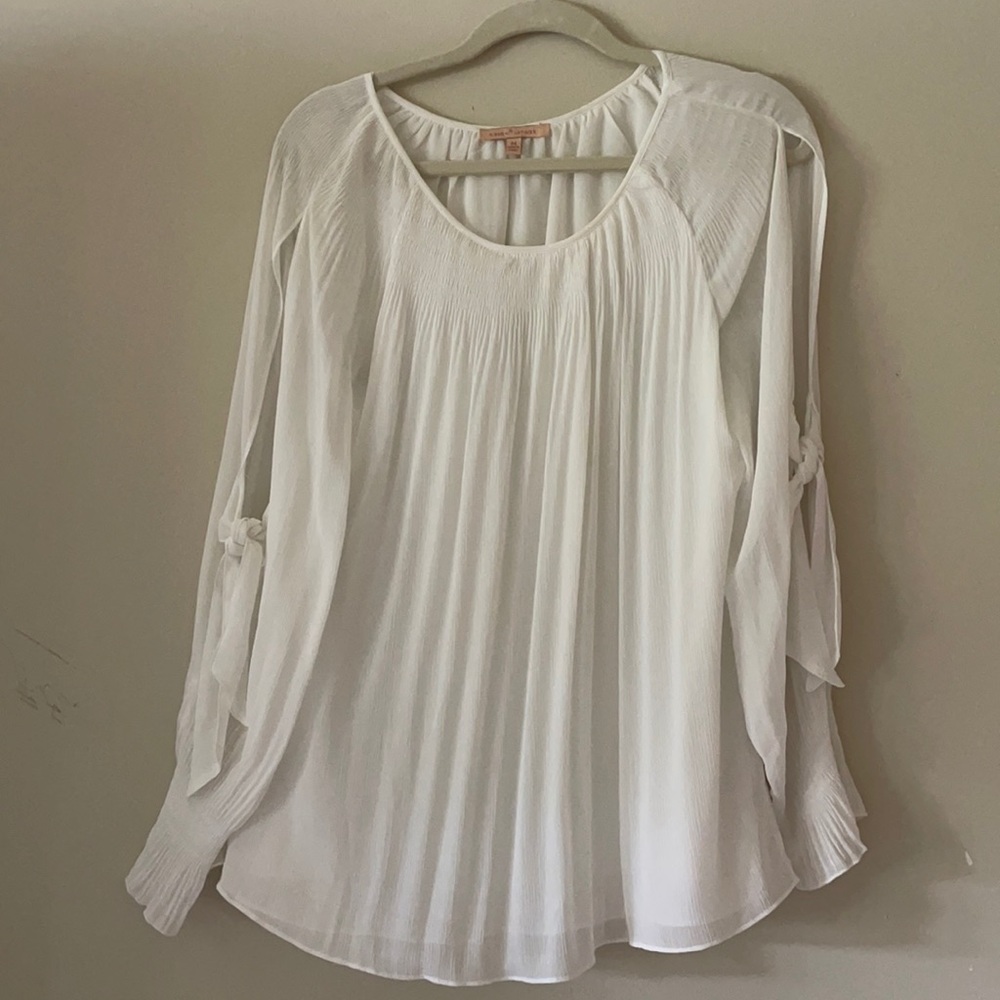 NWOT lined long sleeve blouse with open sleeves